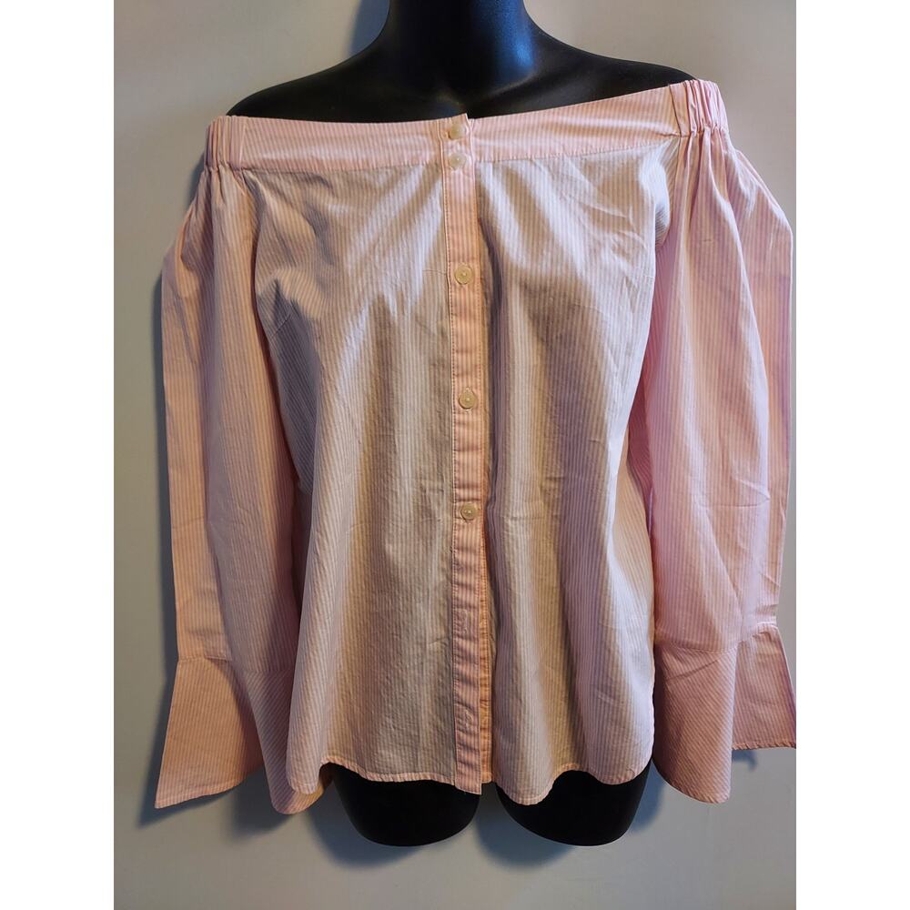 Sanctuary pink and white stripe top - Size Small